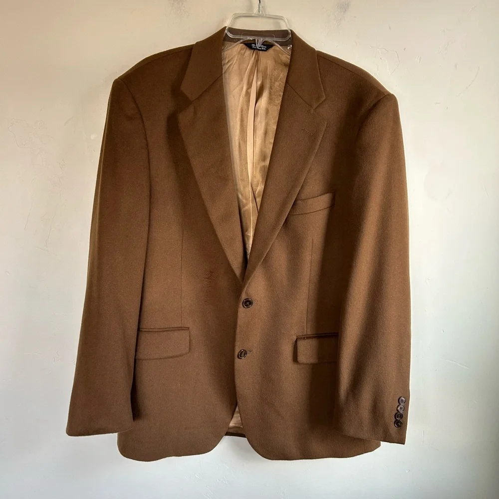 HASPEL 100% Cashmere Blazer Sport Coat Jacket Men’s Brown Two Button Lined 42L